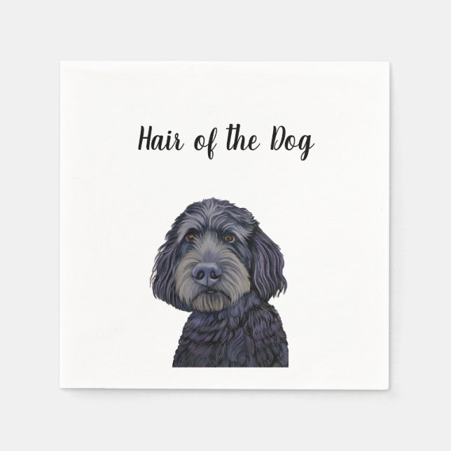 Serviette En Papier "Cheveux du chien" Mariage Cocktail Napkins (Devant)