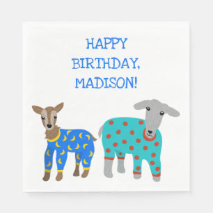 Serviette En Papier Chèvres en pyjama Parti pour bois d'oeuvre pour e