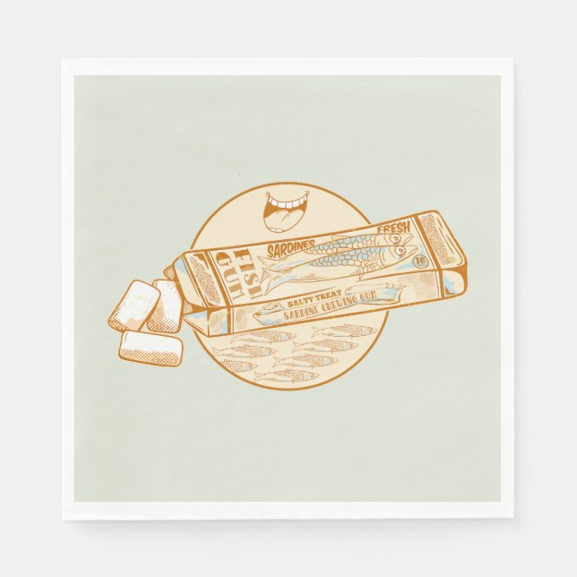 Serviette En Papier Chewing-gum parfumé à la sardine drôle poisson (Devant)