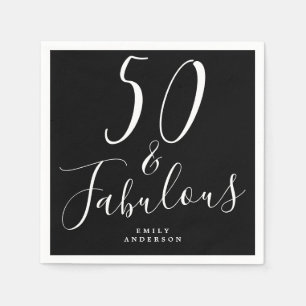 Serviette En Papier Chic 50 Fabuleux Black White 50e anniversaire