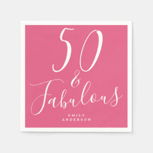 Serviette En Papier Chic 50 Fabuleux Hot Pink 50e anniversaire