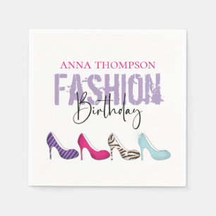 Serviette En Papier Chic Birthday Girly High Heeled Chaussure Poster d