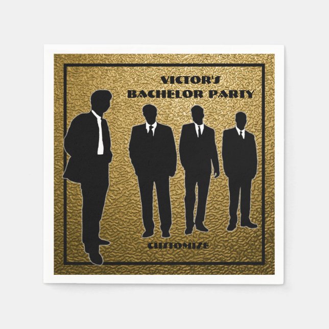 Serviette En Papier Chic Black & Gold (Devant)