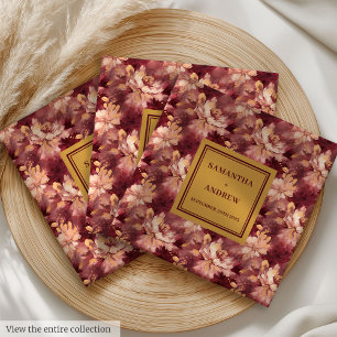 Serviette En Papier Chic Burgundy Blush Gold Mariage linge serviettes
