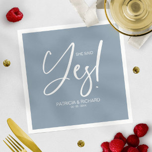 Serviette En Papier Chic Calligraphie Elle A Dit Oui Engagement