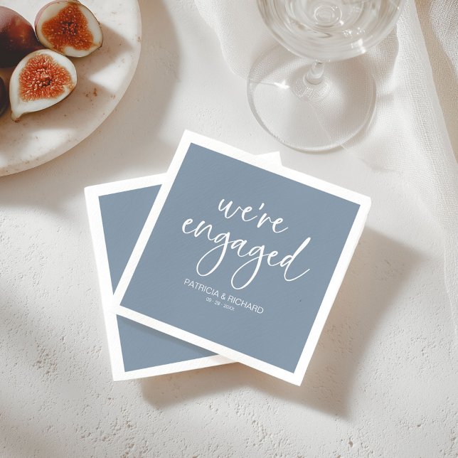 Serviette En Papier Chic Calligraphy Nous sommes engagés Engagement Pa (Créateur téléchargé)