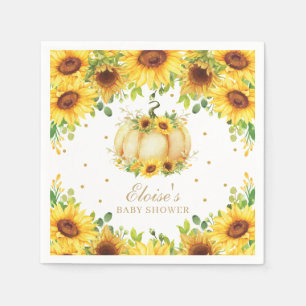 Serviette En Papier Chic Citrouille Sunflower fête d'anniversaire Baby