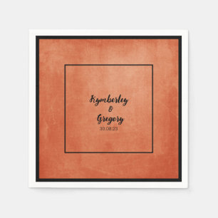 Serviette En Papier Chic Elegant Burnt Orange Noir Nom