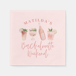 Serviette En Papier Chic élégant moderne aquarelle boissons enterremen