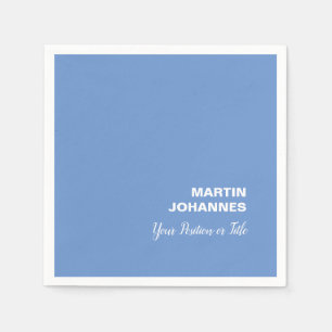 Serviette En Papier Chic élégant sobre élégant minimaliste bleu élégan