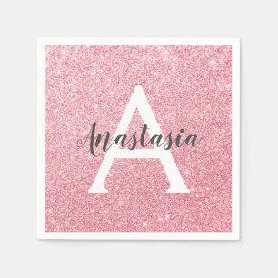 Serviette En Papier Chic et tendance Rose Parties scintillant or étinc