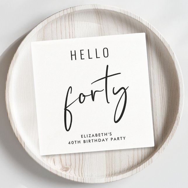 Serviette En Papier Chic fête du 40e anniversaire (Créateur téléchargé)