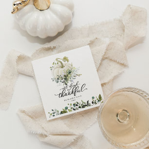 Serviette En Papier Chic feuillage Citrouille blanche Action de grâce