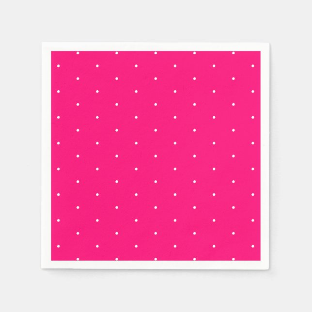 Serviette En Papier Chic fuchsia rose fuchsia minuscule motif pois (Devant)