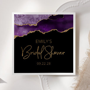 Serviette En Papier Chic Gîte d'agate violet doré Baby Shower