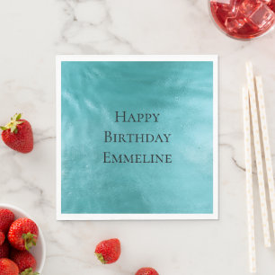Serviette En Papier Chic Glam Girly Aqua bleu turquoise Anniversaire