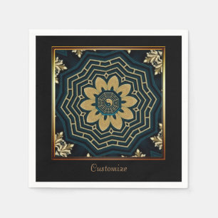 Serviette En Papier Chic Gold & Green Asian Style 2