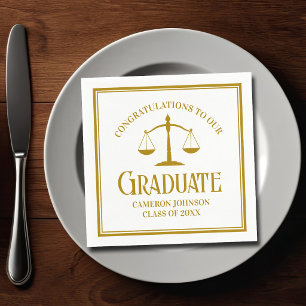 Serviette En Papier Chic Gold Law School Custom Graduation Party