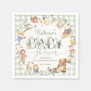 Serviette En Papier Chic Green Nursery Rhyme Baby shower neutre