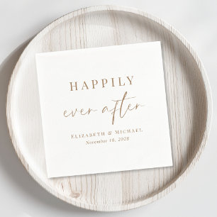 Serviette En Papier Chic Happily Ever After Script Mariage Or