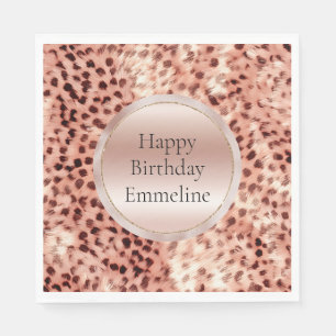 Serviette En Papier Chic Joli Rose Gold Leopard