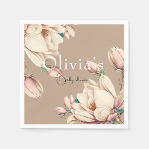 Serviette En Papier chic magnolia floral