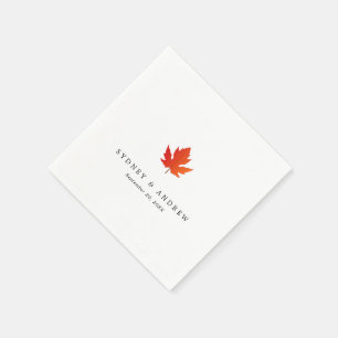Serviette En Papier Chic minimaliste automne Mariage feuille d'érable
