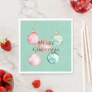 Serviette En Papier Chic Mint rose or ornements de Noël