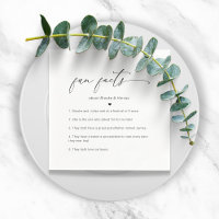 Chic noir blanc minimaliste Fun Faits Mariage