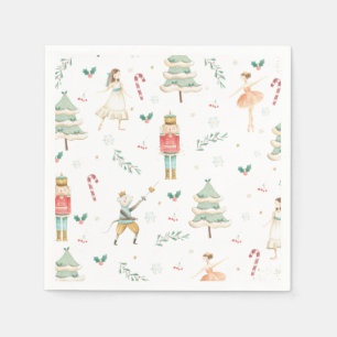 Serviette En Papier Chic Nutcracker Ballet Joyeuse fête de Noël