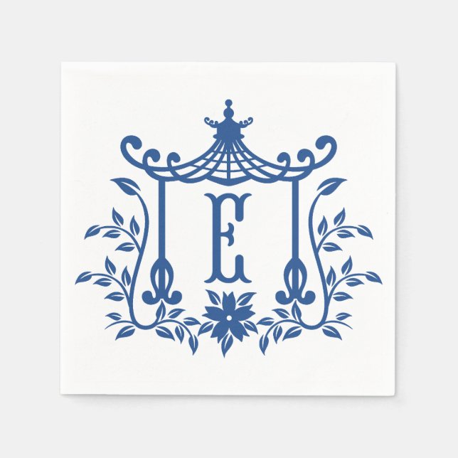 Serviette En Papier Chic Pagode Monogram E Napkins (Devant)