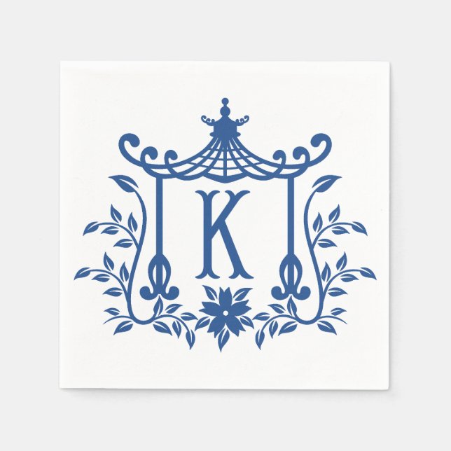 Serviette En Papier Chic Pagode Monogram K Napkins (Devant)