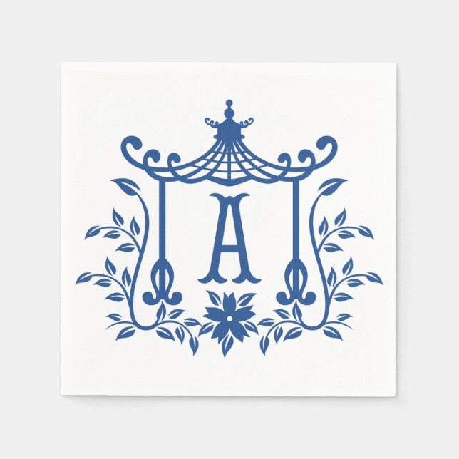 Serviette En Papier Chic Pagode Monogramme A (Devant)