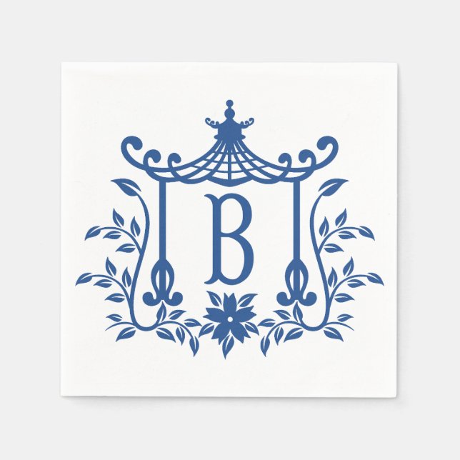 Serviette En Papier Chic Pagode Monogramme B serviettes (Devant)