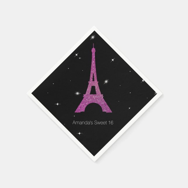 Serviette En Papier Chic Paris Thème Sweet 16 serviettes d'anniversair (Coin)