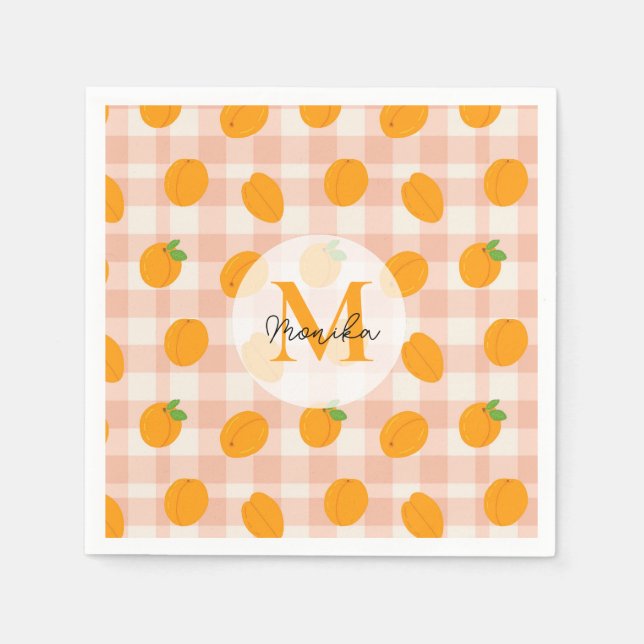 Serviette En Papier Chic Peach Motif avec Retro Buffalo Personnalisé (Devant)
