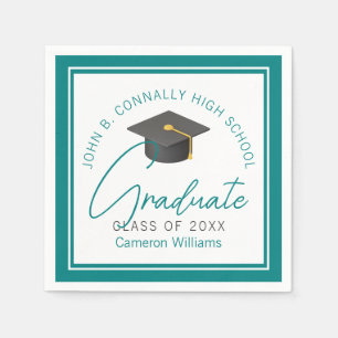 Serviette En Papier Chic Turquoise Graduate Party