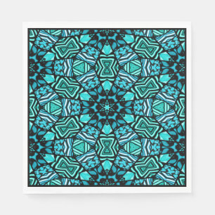 Serviette En Papier Chic Turquoise Turquoise Retro Oriental Mosaic Mot