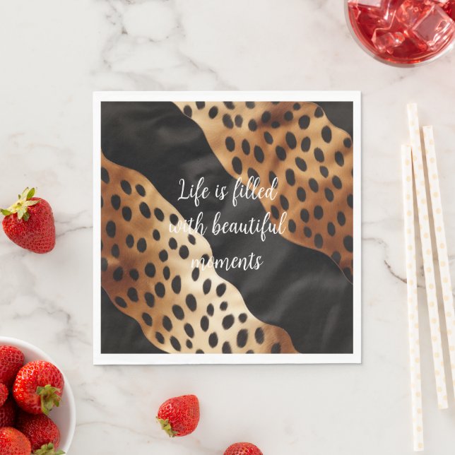 Serviette En Papier Chic Western Brown noir (En situation)