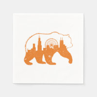 Chicago City Vêtement Downtown Walking Bear Silhou