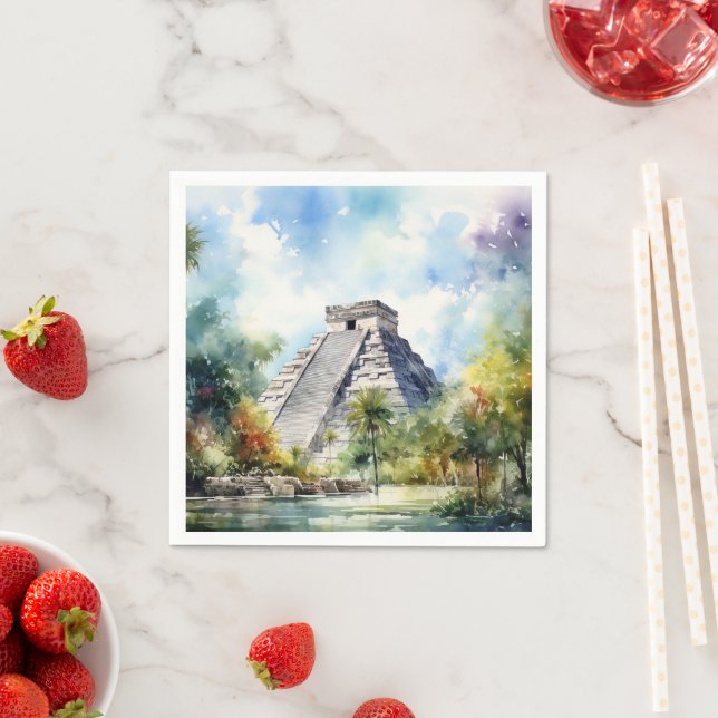 Serviette En Papier Chichen Itza (En situation)