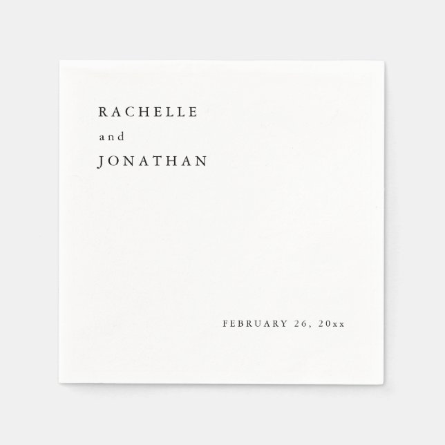 Serviette En Papier Chick noir blanc Mariage simple Naples (Devant)