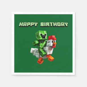 Serviette En Papier Chicken Jockey Funny Gaming Block Party