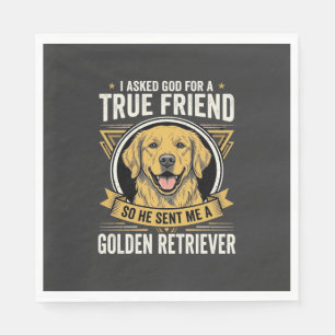 Serviette En Papier Chien Ami Véritable Golden Retriever