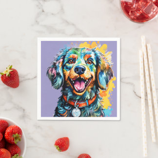 Serviette En Papier Chien avec des lunettes
