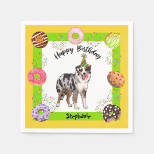 Serviette En Papier Chien berger australien fête d'anniversaire Napkin