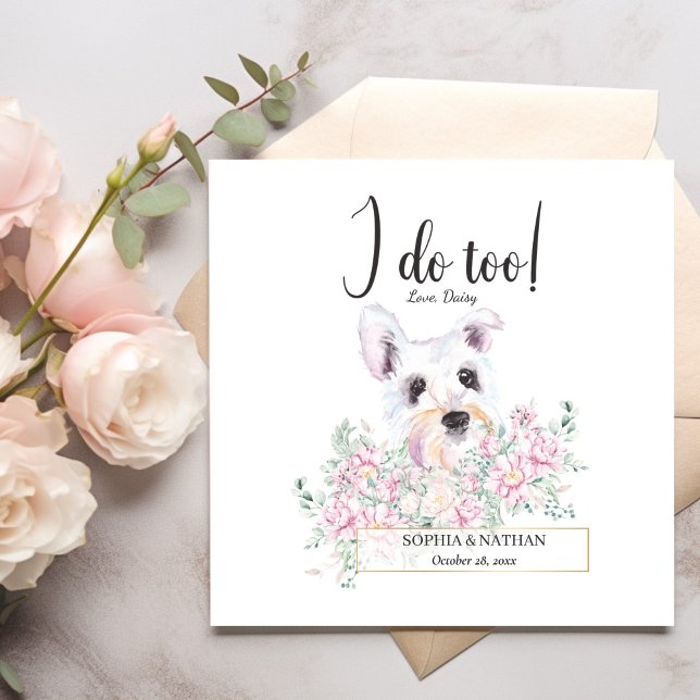 Serviette En Papier Chien blanc Schnauzer Mariage Cocktail  Napkins (Créateur téléchargé)