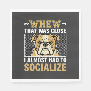 Serviette En Papier Chien bouledogue drôle socialiser