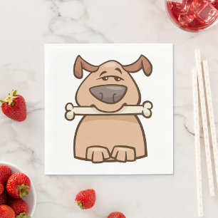 Serviette En Papier Chien Brown Avec Naples Os