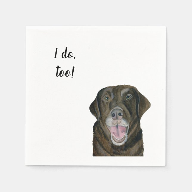 Serviette En Papier Chien Brown Cocktail personnalisé Napkin pour Mari (Devant)